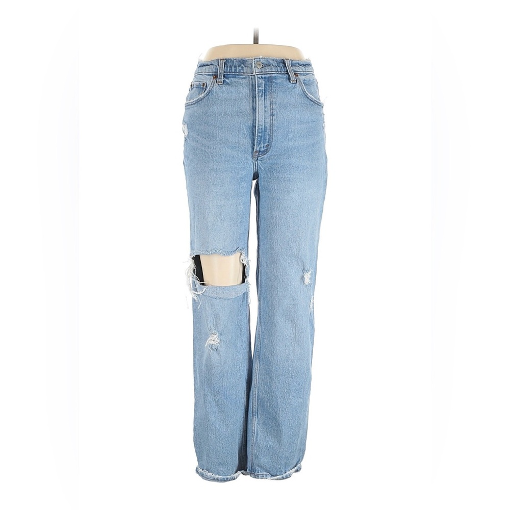Abercrombie distressed straight leg jeans